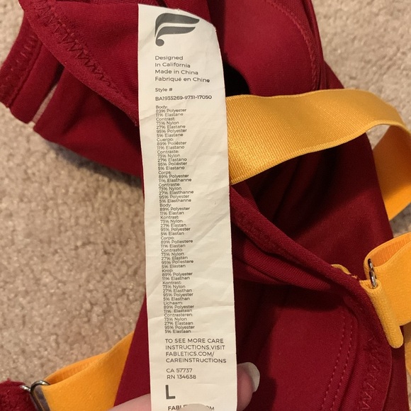 Maroon Fabletics Sports Bra - Picture 3 of 3